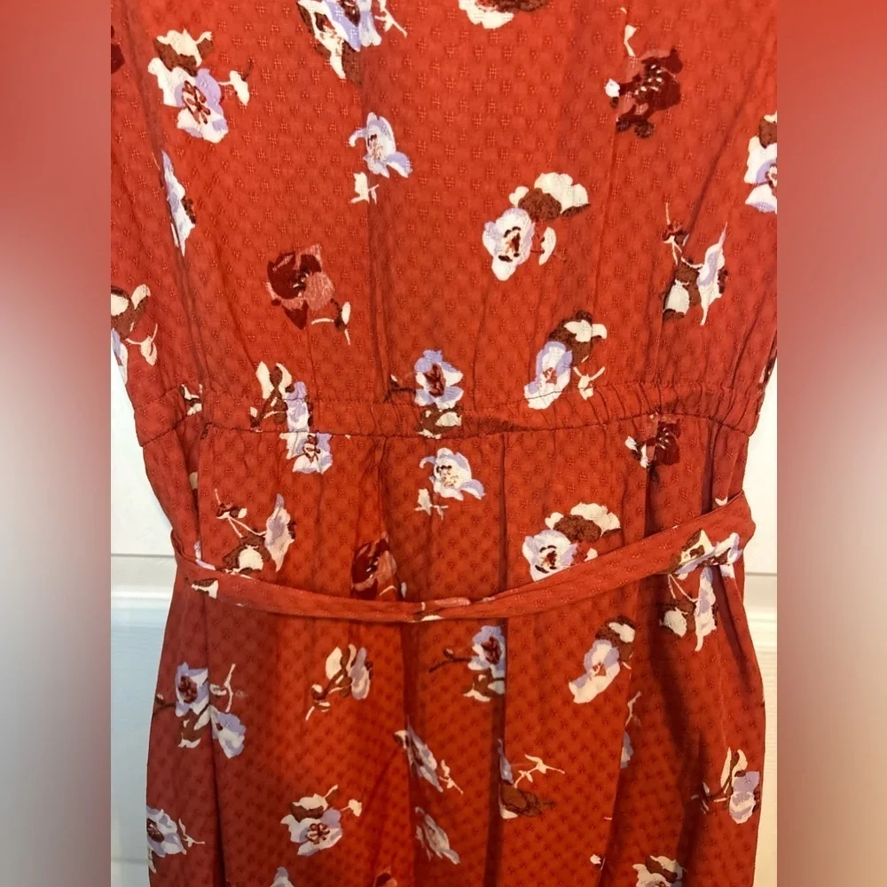 Universal Thread Rust Floral Button-Front Dress - Picture 6 of 7